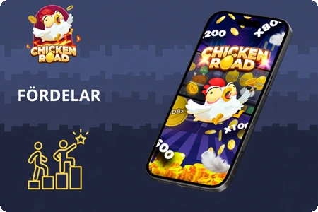 Chicken Road demo – mobilskärm med kyckling och multiplikatorer